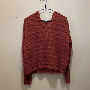 Reunited Marled Rust Chunky Hooded Sweater Medium